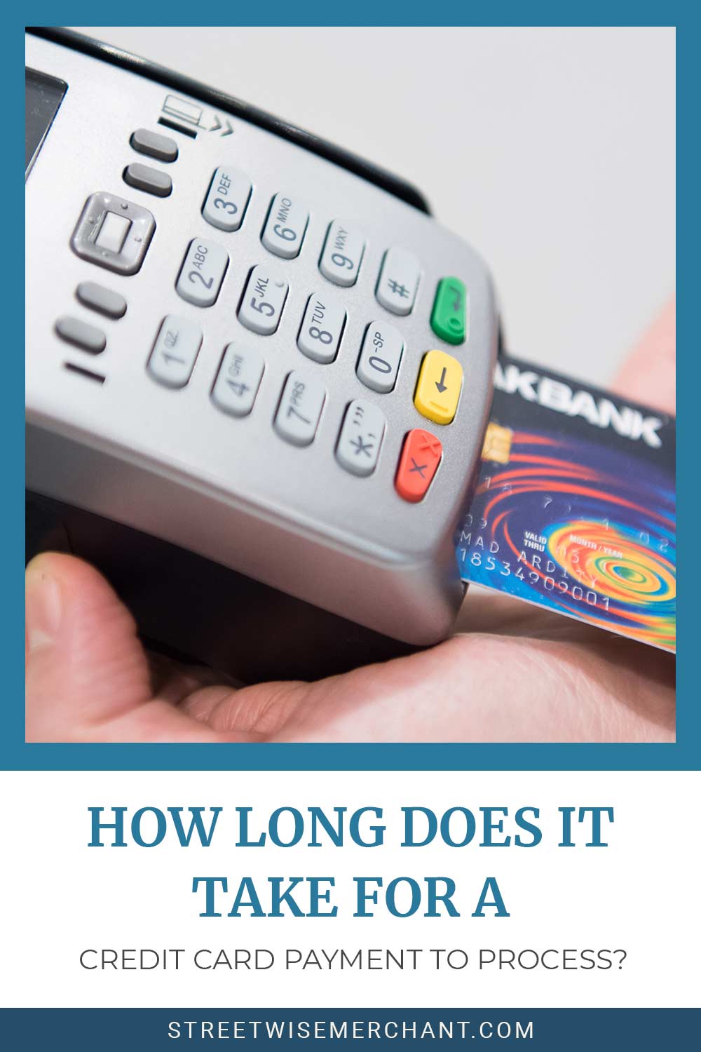 Person insert a credit card into a machine - How Long Does It Take for a Credit Card Payment to Process.