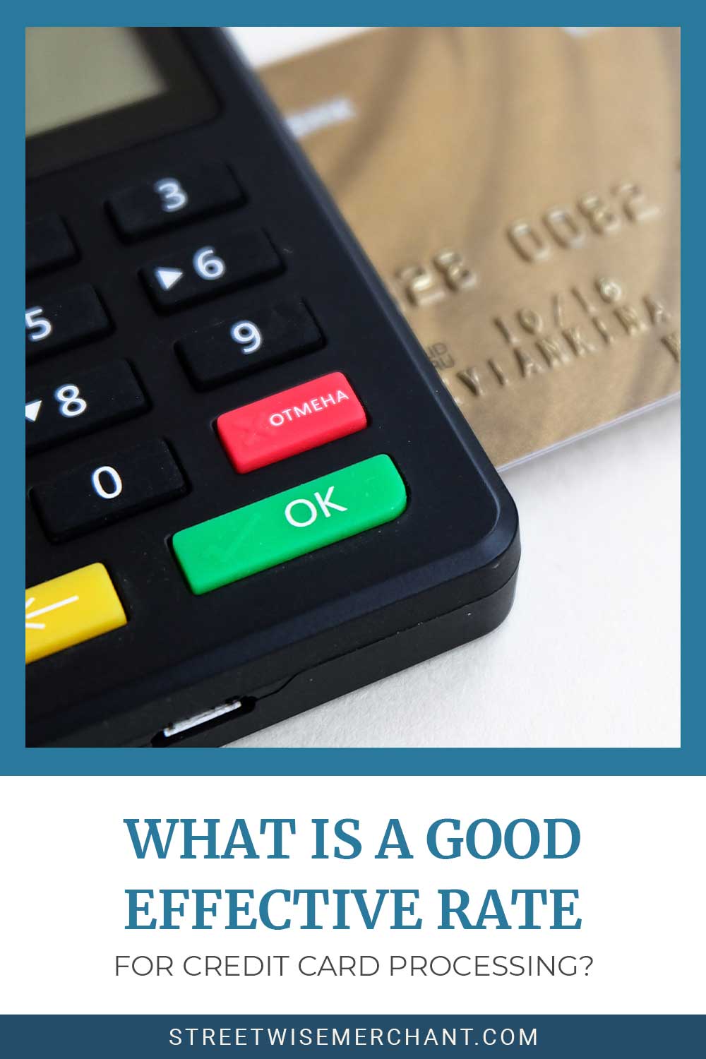 Golden colour payment card in a card reader on white surface - What is a Good Effective Rate for Credit Card Processing?