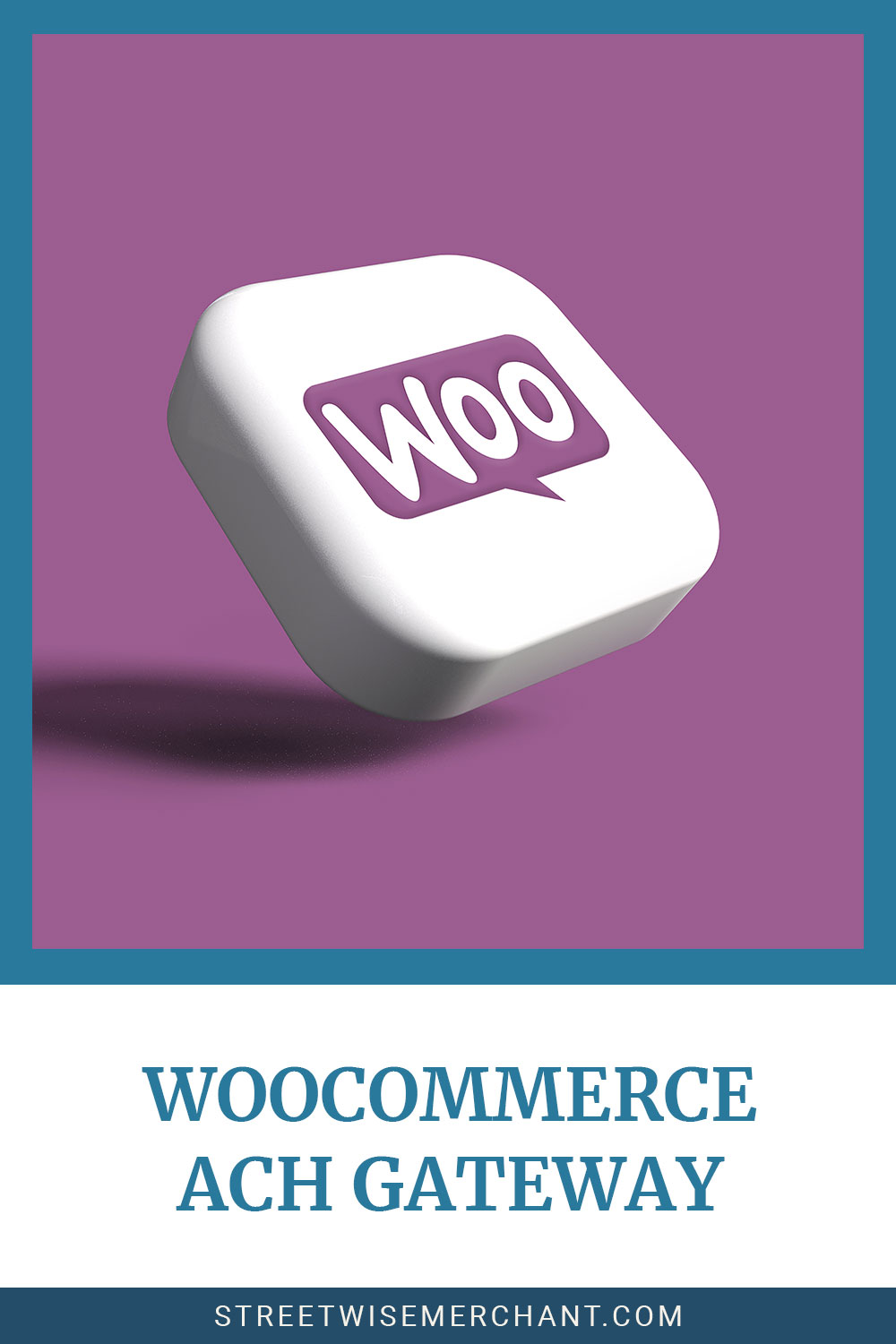 WooCommerce logo on a 3d shape - WooCommerce Ach Gateway